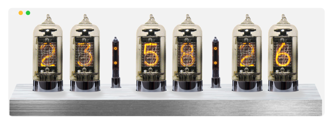 Gratis RKon.eu macOS App Nixie Uhr. DMG zum Download